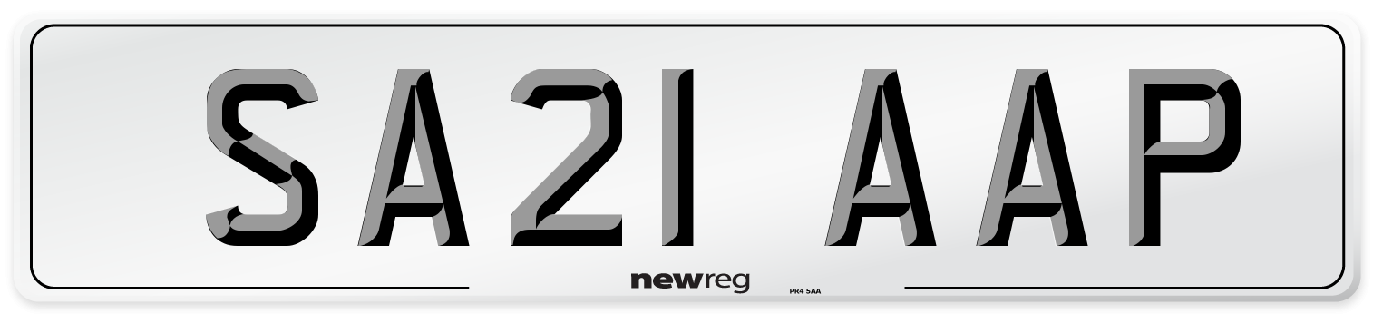 SA21 AAP Number Plate from New Reg